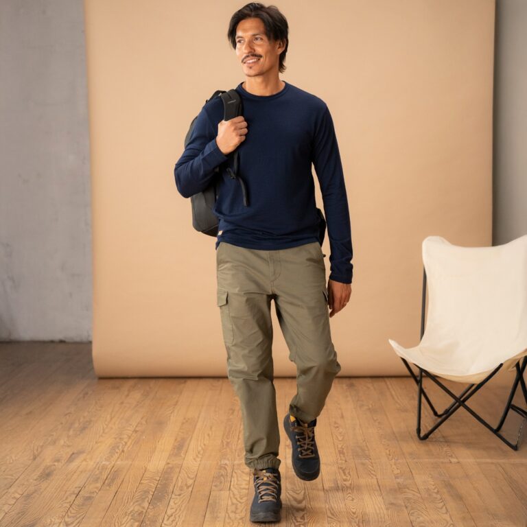 Le t-shirt Propre - Le t-shirt en Laine Mérinos Manches Longues - Bleu Marine