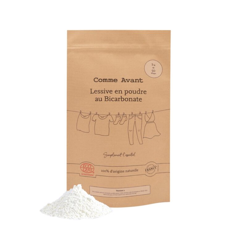 Comme Avant - Lessive en Poudre Bio au Bicarbonate - Naturelle et Écologique