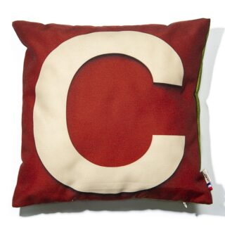 Maron Bouillie - Housse de coussin lettre C – made in France – Maron Bouillie