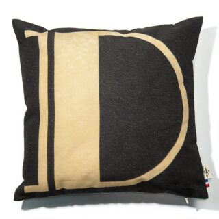 Maron Bouillie - Housse de coussin lettre D  made in France  Maron Bouillie