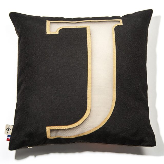 Maron Bouillie - Housse de coussin lettre J - made in France - Maron Bouillie