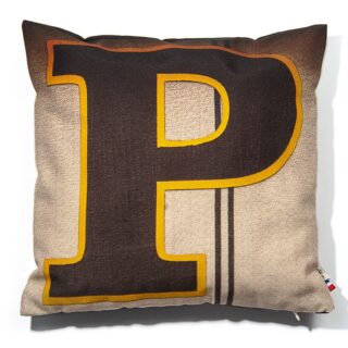 Maron Bouillie - Housse de coussin lettre P – made in France – Maron Bouillie