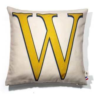 Maron Bouillie - Housse de coussin lettre W – made in France – Maron Bouillie