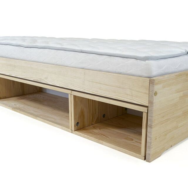 ABC MEUBLES - Lit avec rangement Maël 90x200