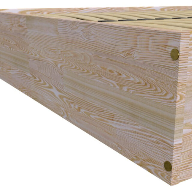 ABC MEUBLES - Lit coffre 2 places bois massif robuste - 160x200