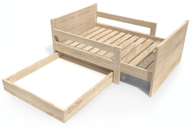 ABC MEUBLES - Lit évolutif enfant avec tiroir bois