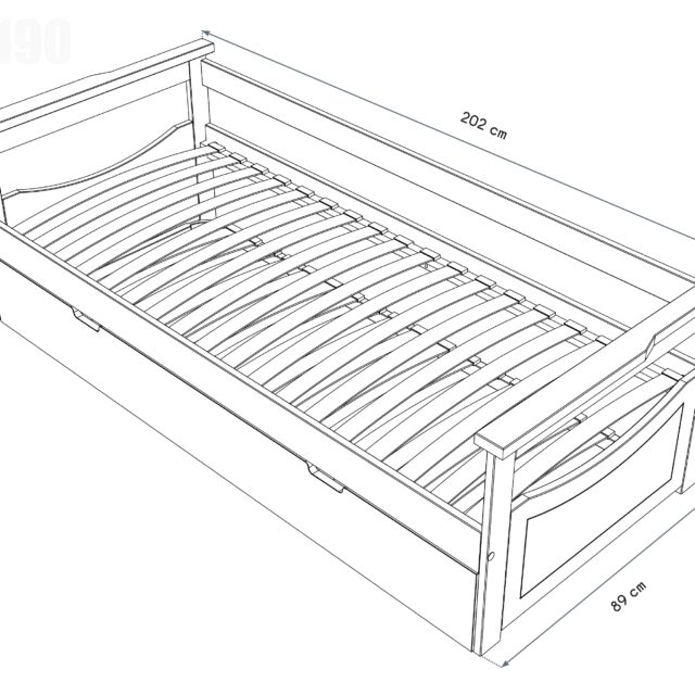 ABC MEUBLES - Lit Gigogne 80x190 Topaze en Pin massif