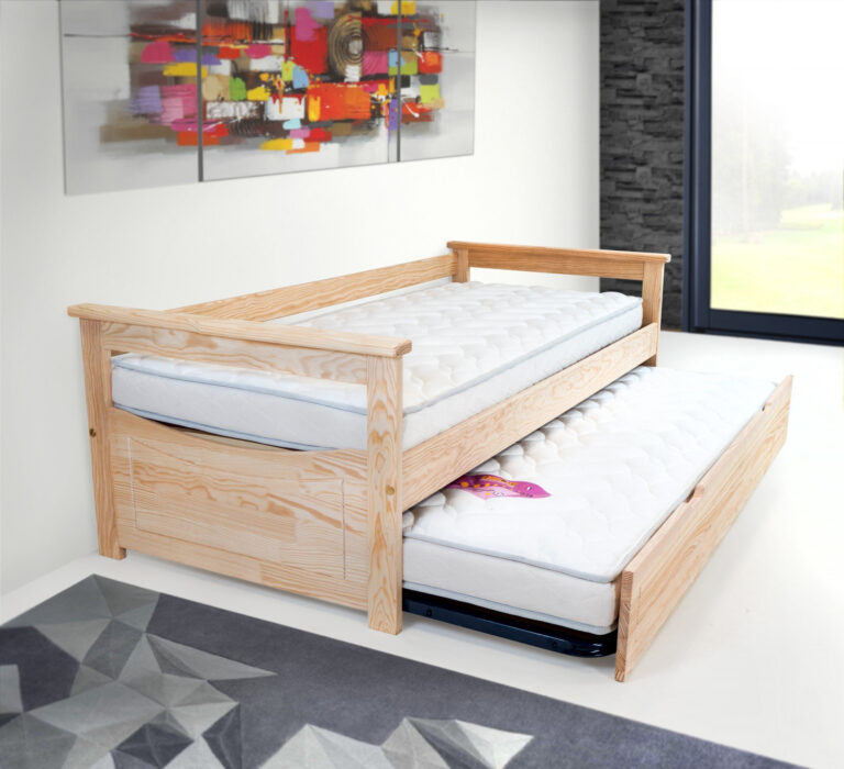ABC MEUBLES - Lit Gigogne 90x190 Topaze Pin massif