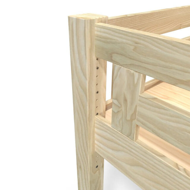 ABC MEUBLES - Lit Mezzanine adulte bois 160x200 Alpage hauteur réglable + escalier cube