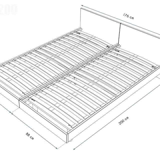 ABC MEUBLES - Lits jumeaux bois massif avec têtes Twin - 90x200