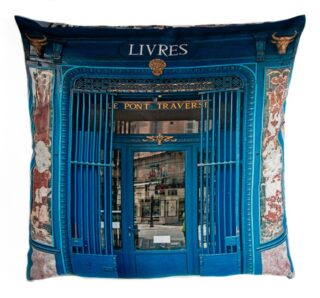 Maron Bouillie - Housse de coussin Paris  Livres Le pont traversé