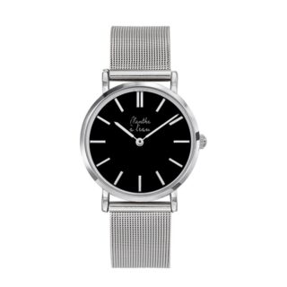Menthe à l’eau - Montre Femme La Milanaise fond noir chromée
