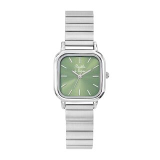 Menthe à l’eau - Montre Femme La Perpétuelle Fond Vert Bracelet Acier Chromé