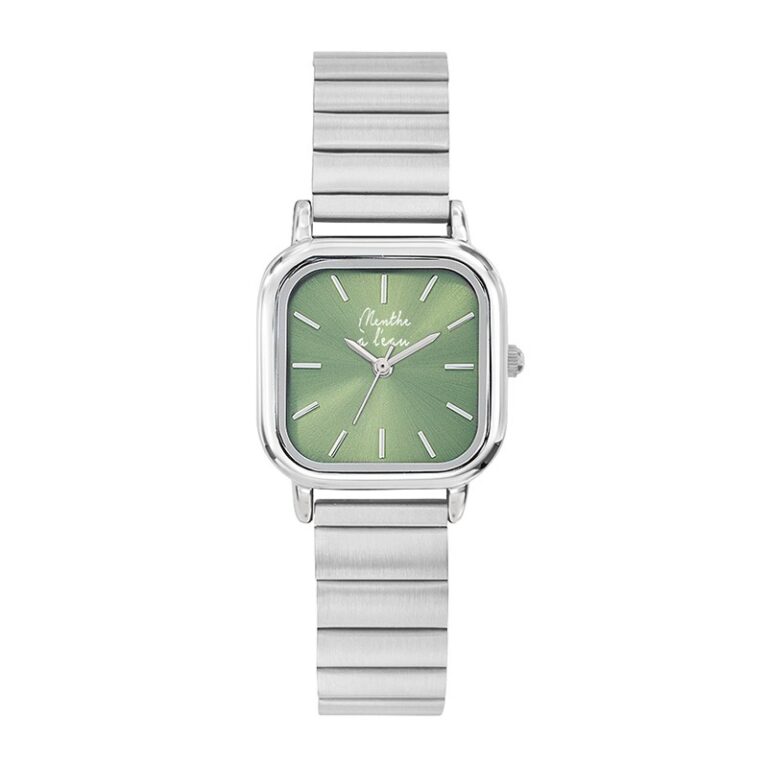Menthe à l'eau - Montre Femme La Perpétuelle Fond Vert Bracelet Acier Chromé