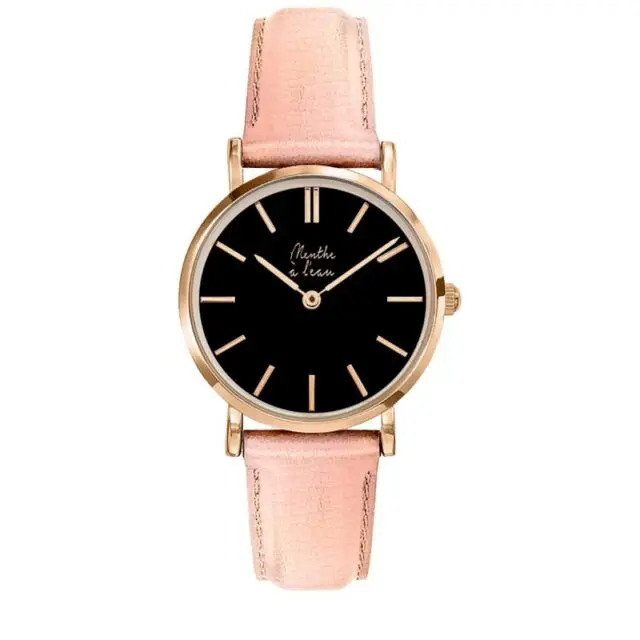 Bracelet De Montre Cuir 16 Mm Rose Foncé Boucle Dorée Neuf Sans étiquette