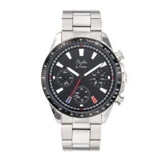 Menthe à l’eau - Montre Homme L’Équinoxe bracelet Acier chromé fond noir