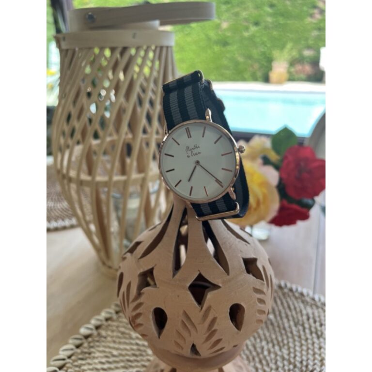 Menthe à l'eau - Montre Homme La Résistante bracelet nato gris/noir rose dorée – Gris