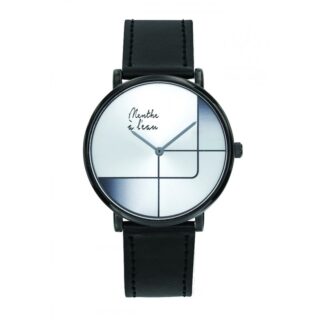 Menthe à l’eau - Montre Mixte LIndécise bracelet façon cuir noir gris design