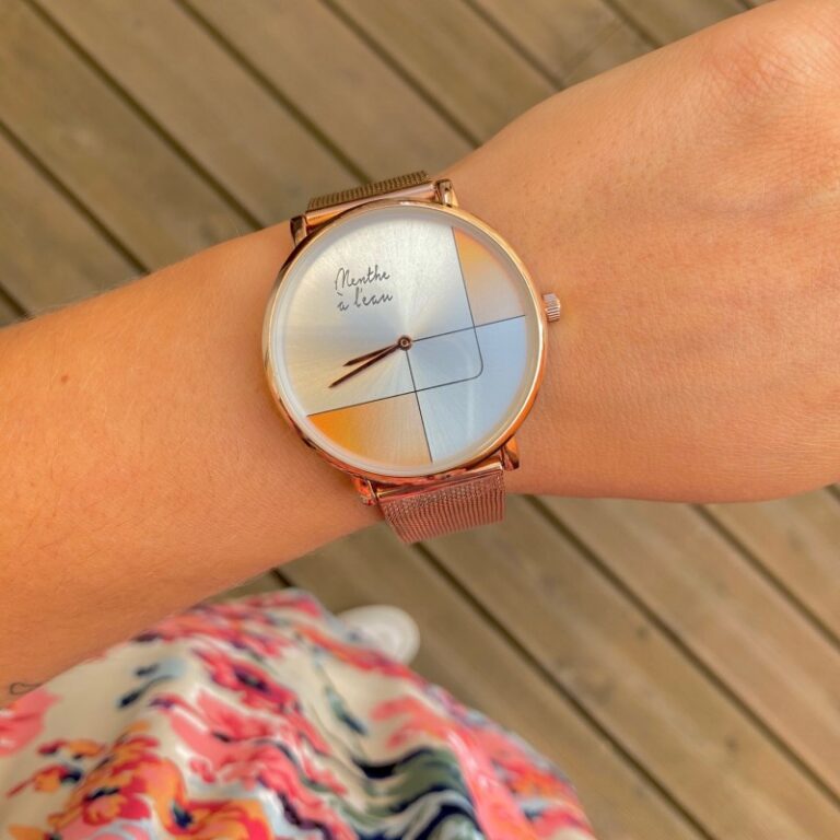 Menthe à l'eau - Montre Mixte L'Indécise maille dorée orange design – Jaune
