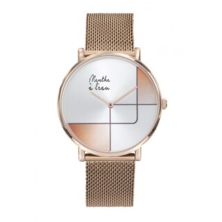 Menthe à l’eau - Montre Mixte LIndécise maille dorée orange design
