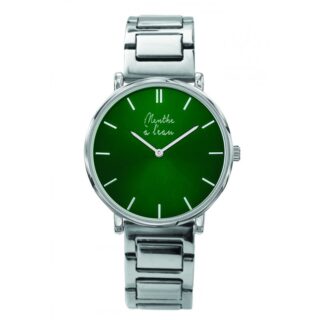 Menthe à l’eau - Montre Mixte L’Intemporelle chromée fond vert