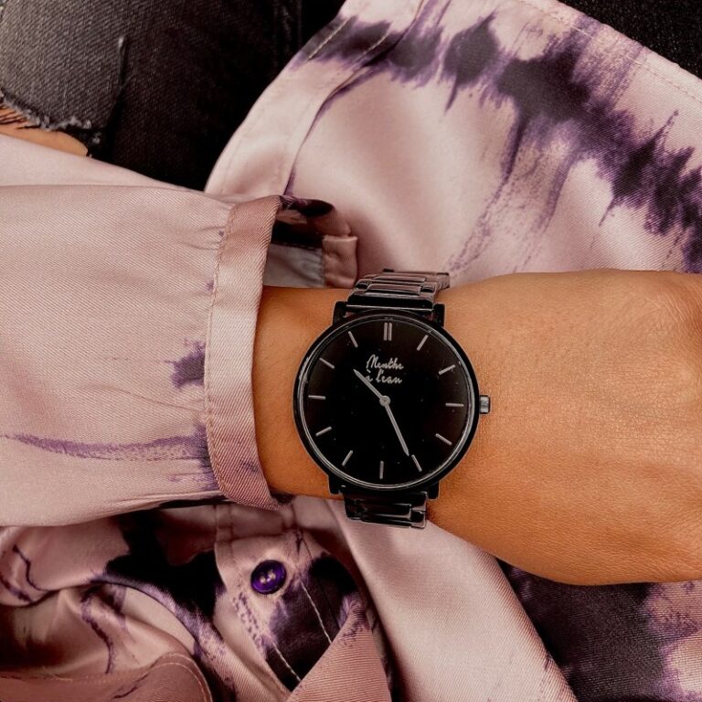 Menthe à l'eau - Montre Mixte L'Intemporelle noire fond noir – Noir