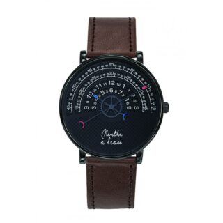 Montre Mixte La Rapporteuse bracelet façon cuir marron par la marque Menthe à l’eau Menthe à l’eau - Montre Mixte La Rapporteuse bracelet façon cuir marron