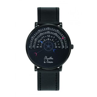 Montre Mixte La Rapporteuse bracelet façon cuir noir par la marque Menthe à l’eau Menthe à l’eau - Montre Mixte La Rapporteuse bracelet façon cuir noir