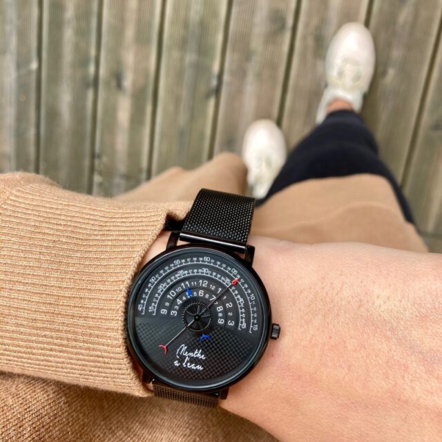 Menthe à l'eau - Montre Mixte La Rapporteuse maille noire