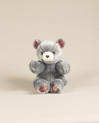 Pamplemousse Peluches - Peluche Petit Ours Robert Bleu Gris Ecossais