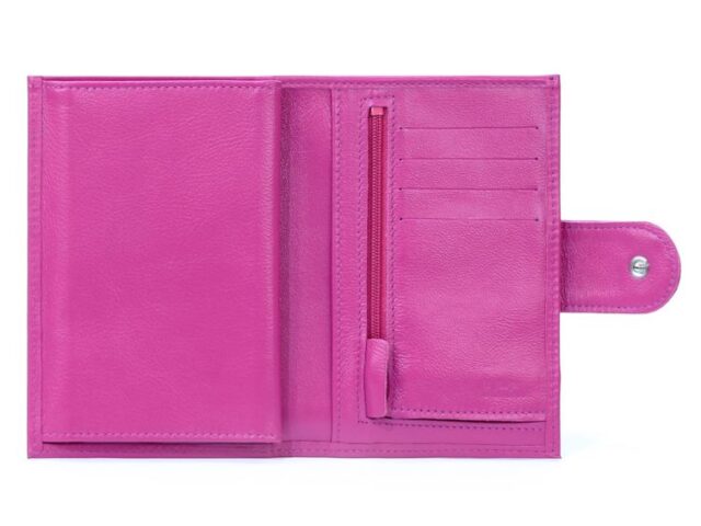 La Guêpe - Petite Maroquinerie - Portefeuille en cuir avec patte de fermeture - fuchsia - 320