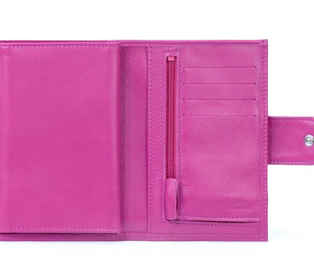 La Guêpe - Petite Maroquinerie - Portefeuille en cuir avec patte de fermeture - fuchsia - 320
