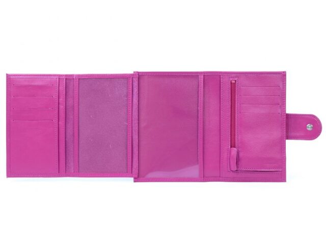 La Guêpe - Petite Maroquinerie - Portefeuille en cuir avec patte de fermeture - fuchsia - 320