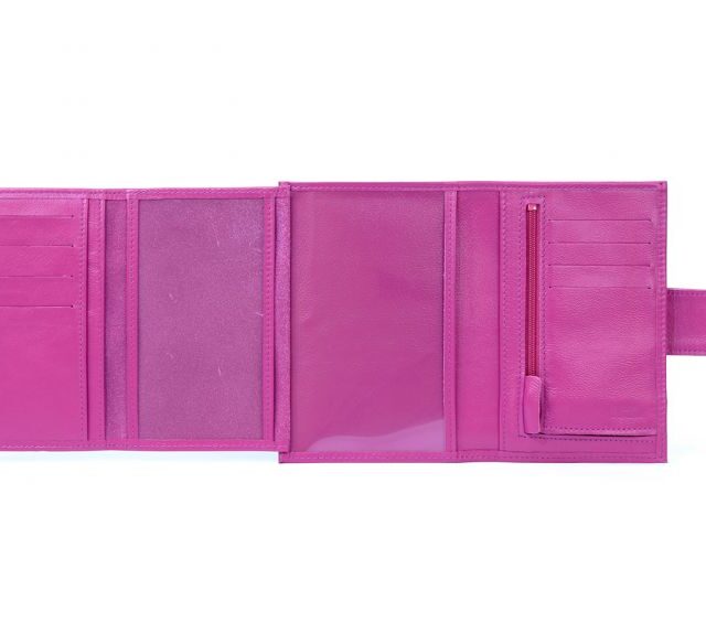 La Guêpe - Petite Maroquinerie - Portefeuille en cuir avec patte de fermeture - fuchsia - 320