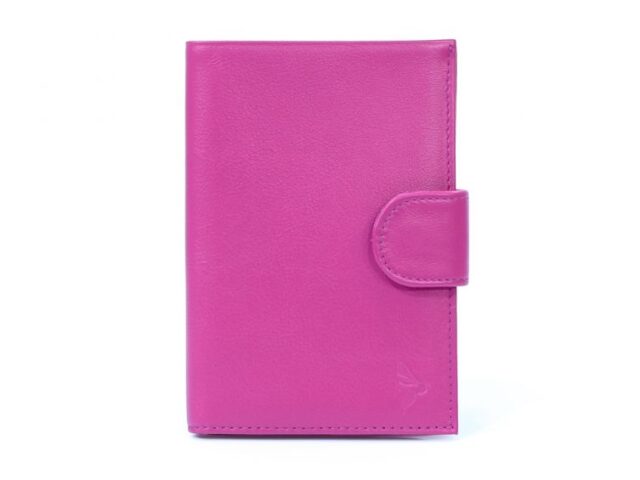 La Guêpe - Portefeuille en cuir avec patte de fermeture – fuchsia – 320