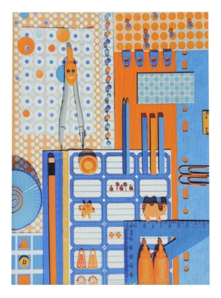 Maron Bouillie - Protège-cahier La bricole Orange et bleu – Maron Bouillie Paris