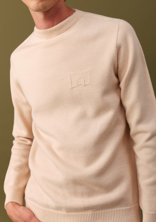 Montlimart - PULL SIGNE BEIGE CLAIR