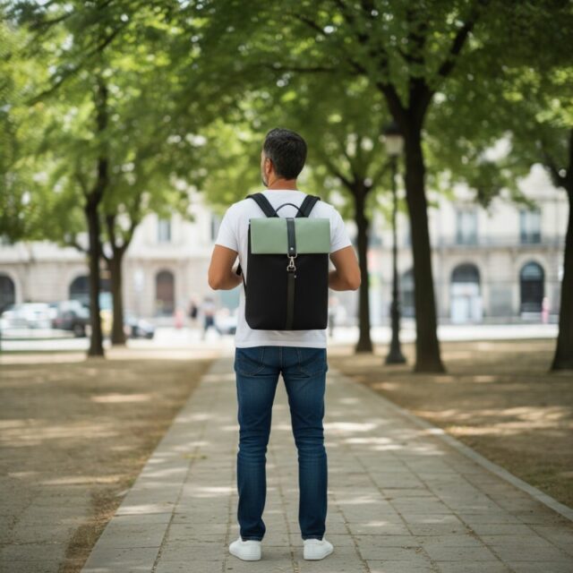 Saint-Lazare - Sac à dos Made in France - Jack noir & vert