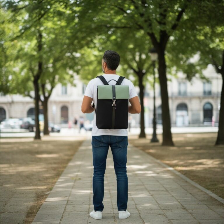 Saint-Lazare - Sac à dos Made in France - Jack noir & vert