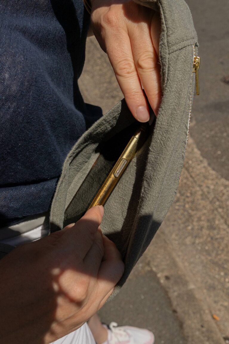 Maison Mallow - Sac Banane Lin Vert Kaki
