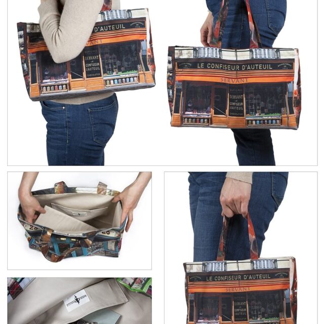 Maron Bouillie - Sac Cabas Paris rétro Le Confiseur d'Auteuil Maron Bouillie