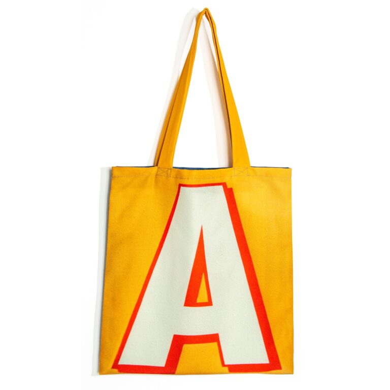 Maron Bouillie - Sac shopping alphabet lettre A - made France Abécédaire