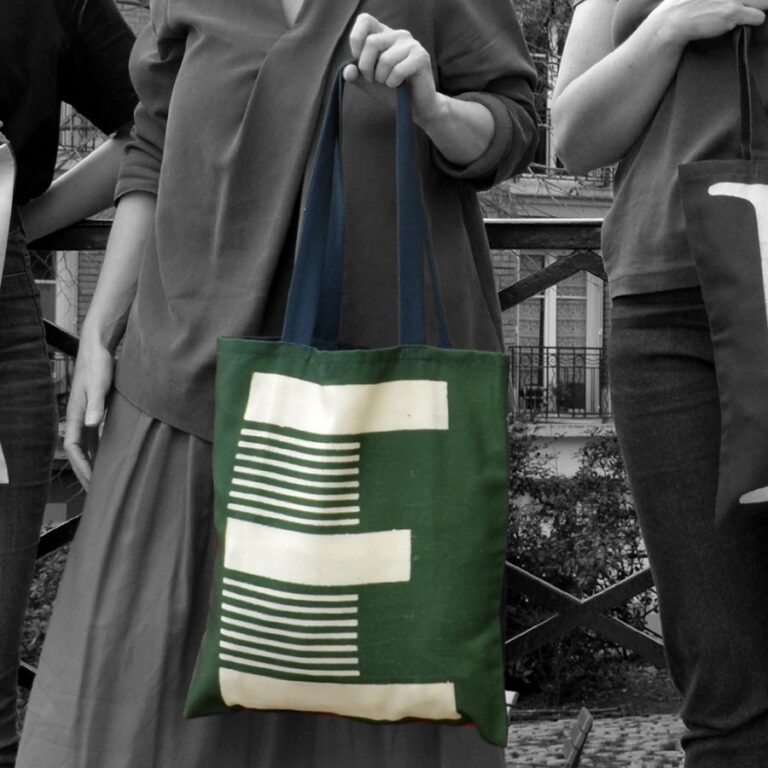 Maron Bouillie - Sac shopping alphabet lettre E - made France Abécédaire