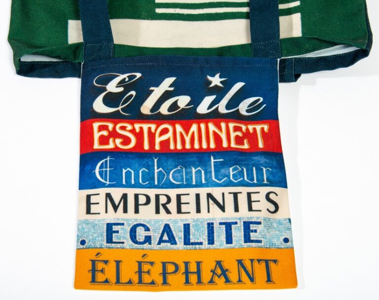 Maron Bouillie - Sac shopping alphabet lettre E - made France Abécédaire