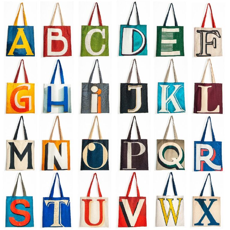 Maron Bouillie - Sac shopping alphabet lettre J - made France Abécédaire Maron Bouillie
