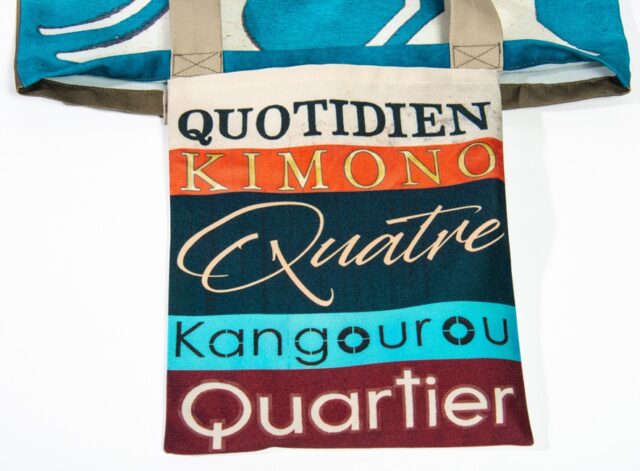 Maron Bouillie - Sac shopping alphabet lettre KQ - made France Abécédaire