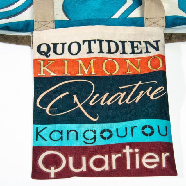 Maron Bouillie - Sac shopping alphabet lettre KQ - made France Abécédaire