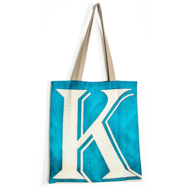 Maron Bouillie - Sac shopping alphabet lettre KQ - made France Abécédaire