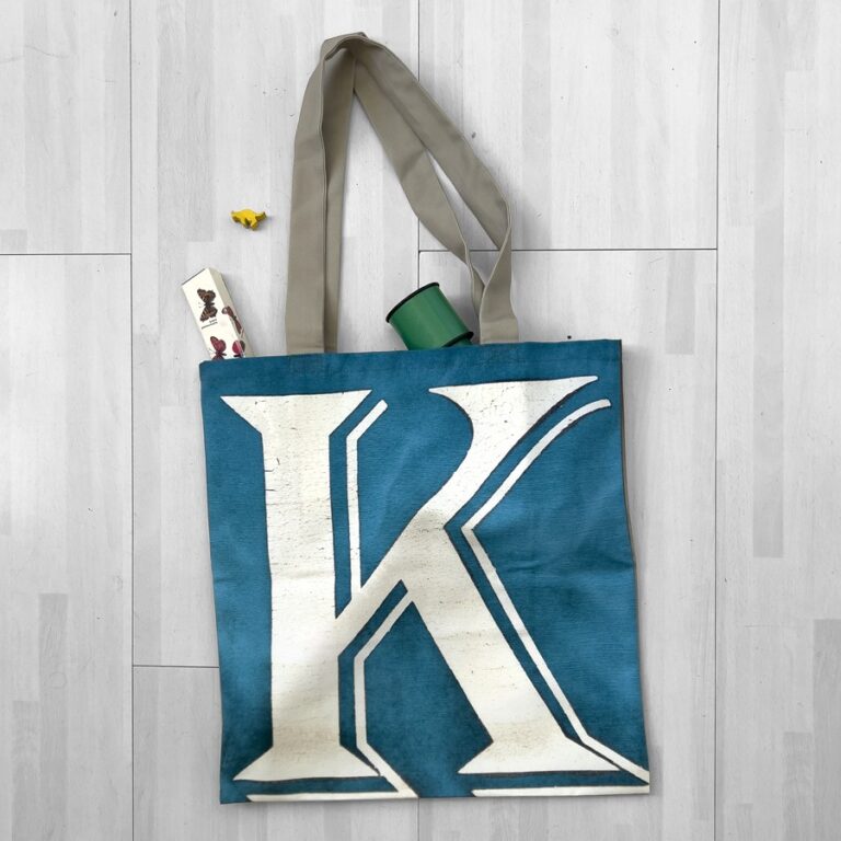 Maron Bouillie - Sac shopping alphabet lettre KQ - made France Abécédaire