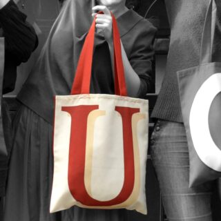 Maron Bouillie - Sac shopping alphabet lettre UV – made France Abécédaire